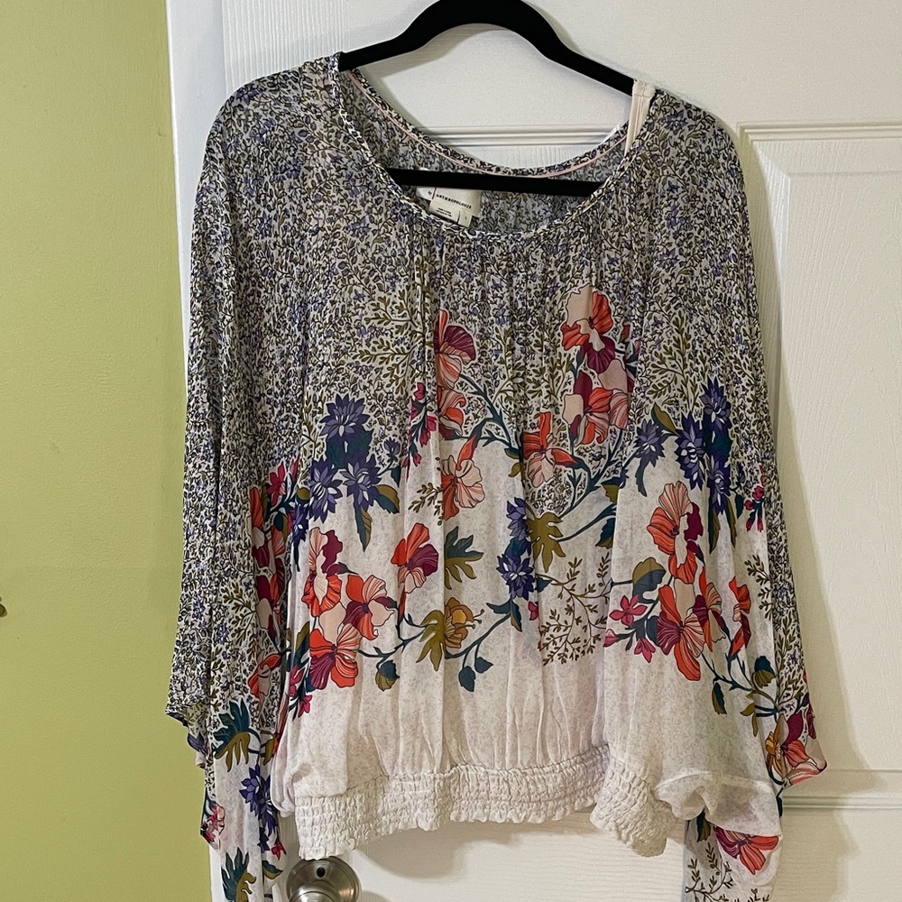 Anthropologie Multicolor Floral Blouse